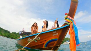 晴れガールズの海遊び！ | アットプーケット貸切ロングテールボートで