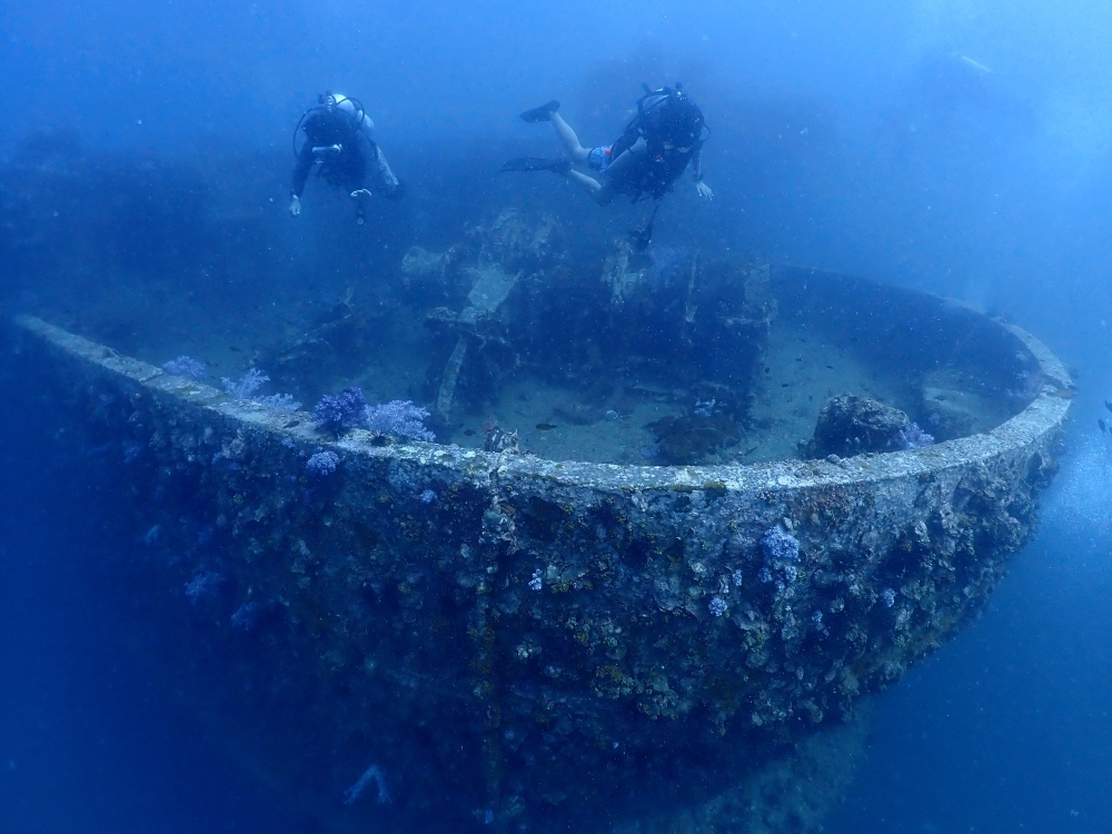 プーケットのマリンパークでダイビング