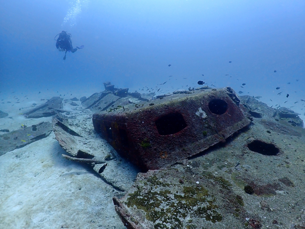 プーケットのラチャヤイ島でダイビング