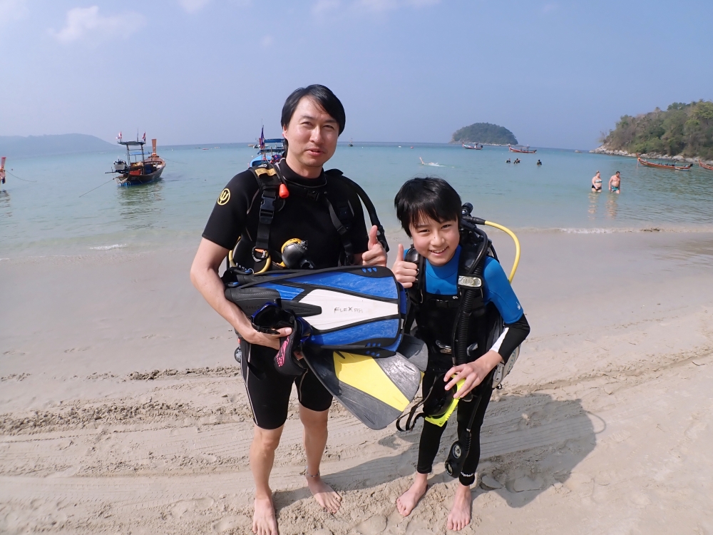 プーケットのカタビーチで半日体験ダイビング